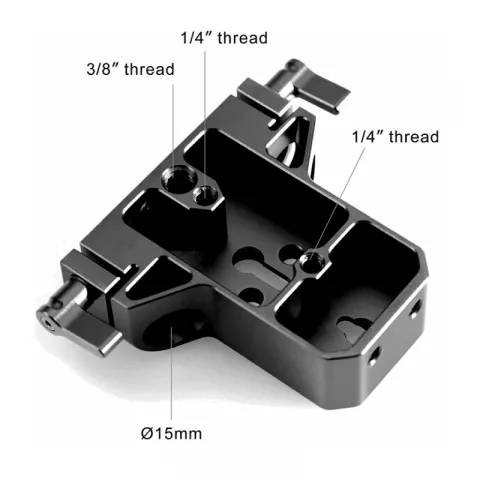 Базовая площадка с креплением для направляющих Baseplate with Dual 15mm Rod Clamp SmallRig 1674