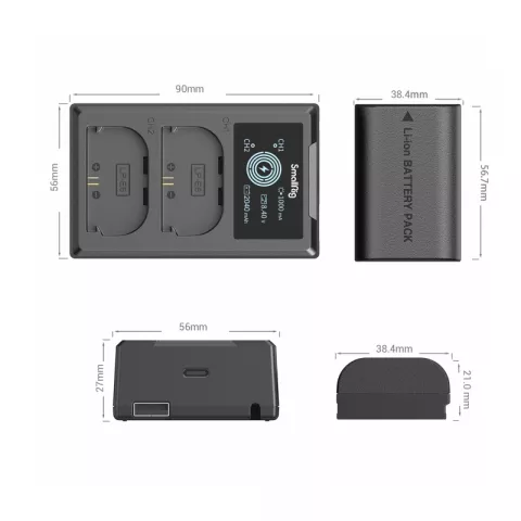 SmallRig 3821 Зарядное устройство с двумя литий-ионными аккумуляторами LP-E6NH