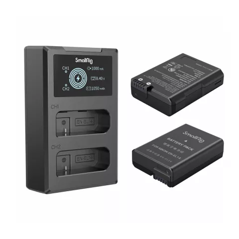 SmallRig 3819 Зарядное устройство с двумя литий-ионными аккумуляторами EN-EL14