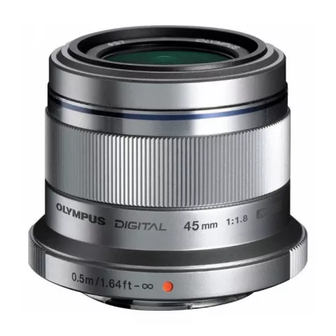 Объектив Olympus M.ZUIKO DIGITAL 45mm 1:1.8 серебристый