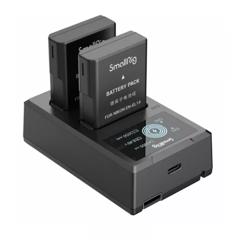 SmallRig 3819 Зарядное устройство с двумя литий-ионными аккумуляторами EN-EL14