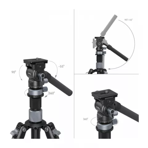 SmallRig 4221 тревел штатив с видеоголовой/карбоновый с клипсами Travel Video Tripod