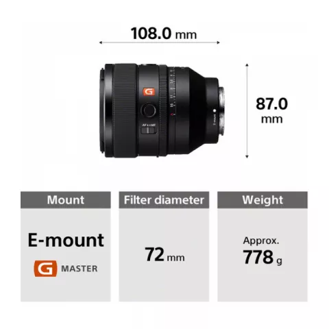Объектив Sony FE 50mm f/1.2 GM Lens