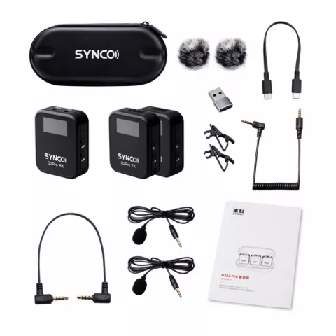 Synco G2(A2) PRO беспроводная микрофонная система 2,4ГГц (2 передатчика) с кейсом-зарядкой