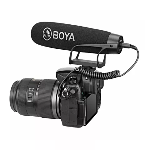 Микрофон пушка супер-кардиоидный Boya BY-BM2021 для фото, видеокамер, диктофонов и смартфонов 3,5мм