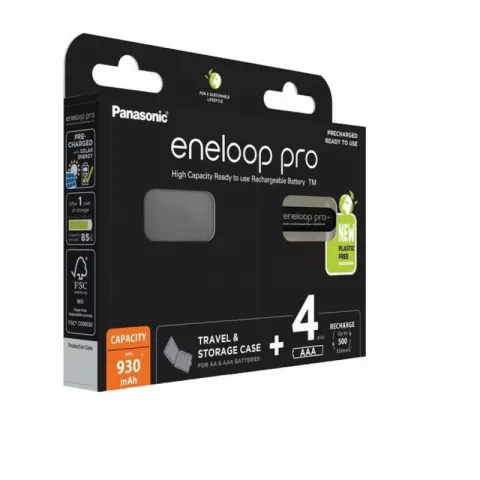 Аккумулятор PANASONIC Eneloop Pro AAA 900 4BP (BK-4HCDEC4BE) с кейсом