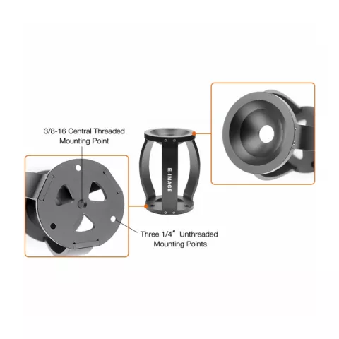 E-Image EI-A19R 75 mm bowl riser Адаптер c ложем 75 мм для установки жидкостных видеоголовок