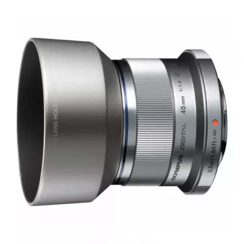 Объектив Olympus M.ZUIKO DIGITAL 45mm 1:1.8 серебристый