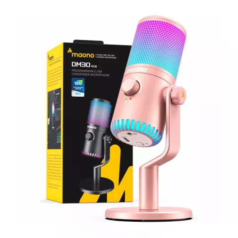 Maono DM30RGB конденсаторный USB микрофон pink
