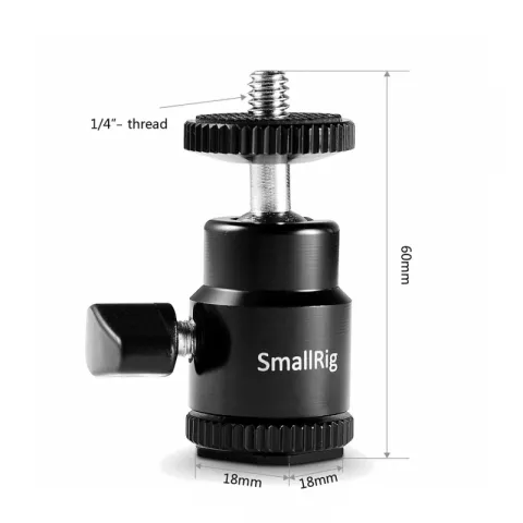 Шаровая головка с креплением Cold Shoe to 1/4" Threaded Adapter SmallRig 761