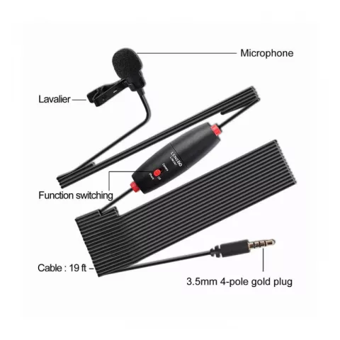 Проводной петличный микрофон, 6 метров LENSGO DM1 Double