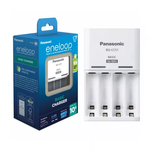 Зарядное устройство Panasonic Basic BQ-CC51 для 2 или 4 аккумуляторов типа AA/AAA