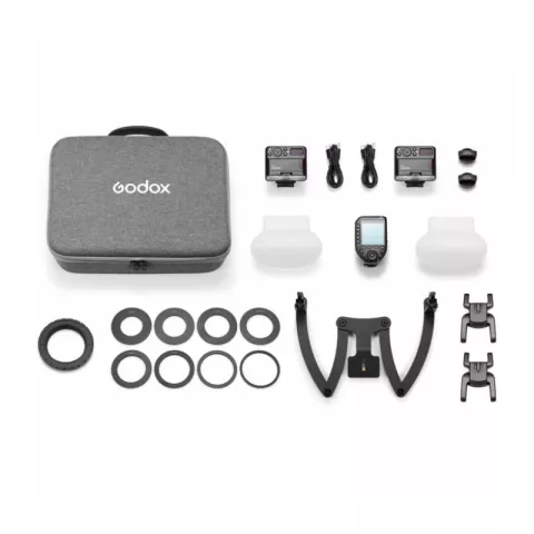 Комплект импульсных осветителей Godox MF12-DK2 для макросъемки